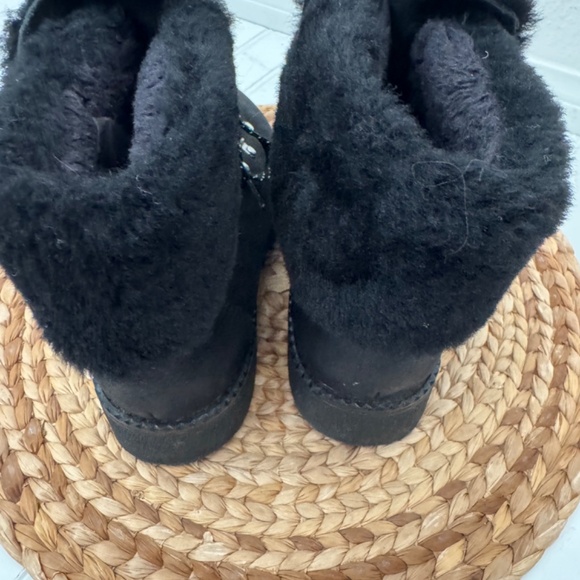 J.Crew Black Nordic Nubuck leather Shearling Ankle Boot 8 - Picture 4 of 6